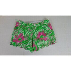 Lilly Pulitzer Shorts Pink Green The Buttercup Pockets Womens Size 4 Resort